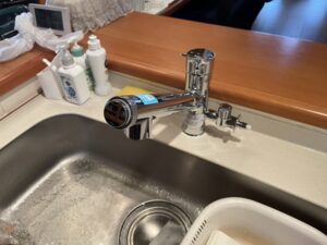 長野キッチン取付け隊　浄水器一体水栓の取替　施工後